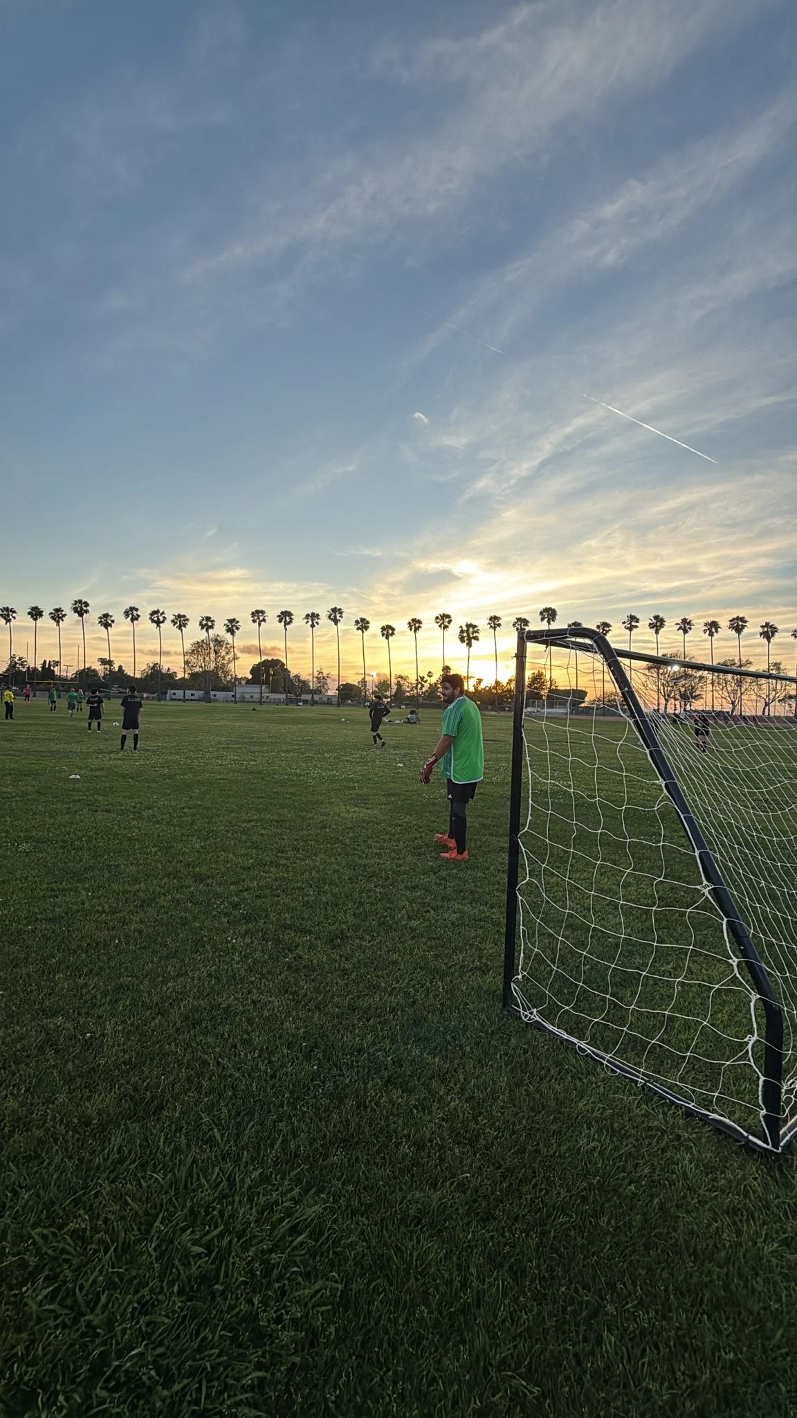Revent Sports pitch and goal at dusk