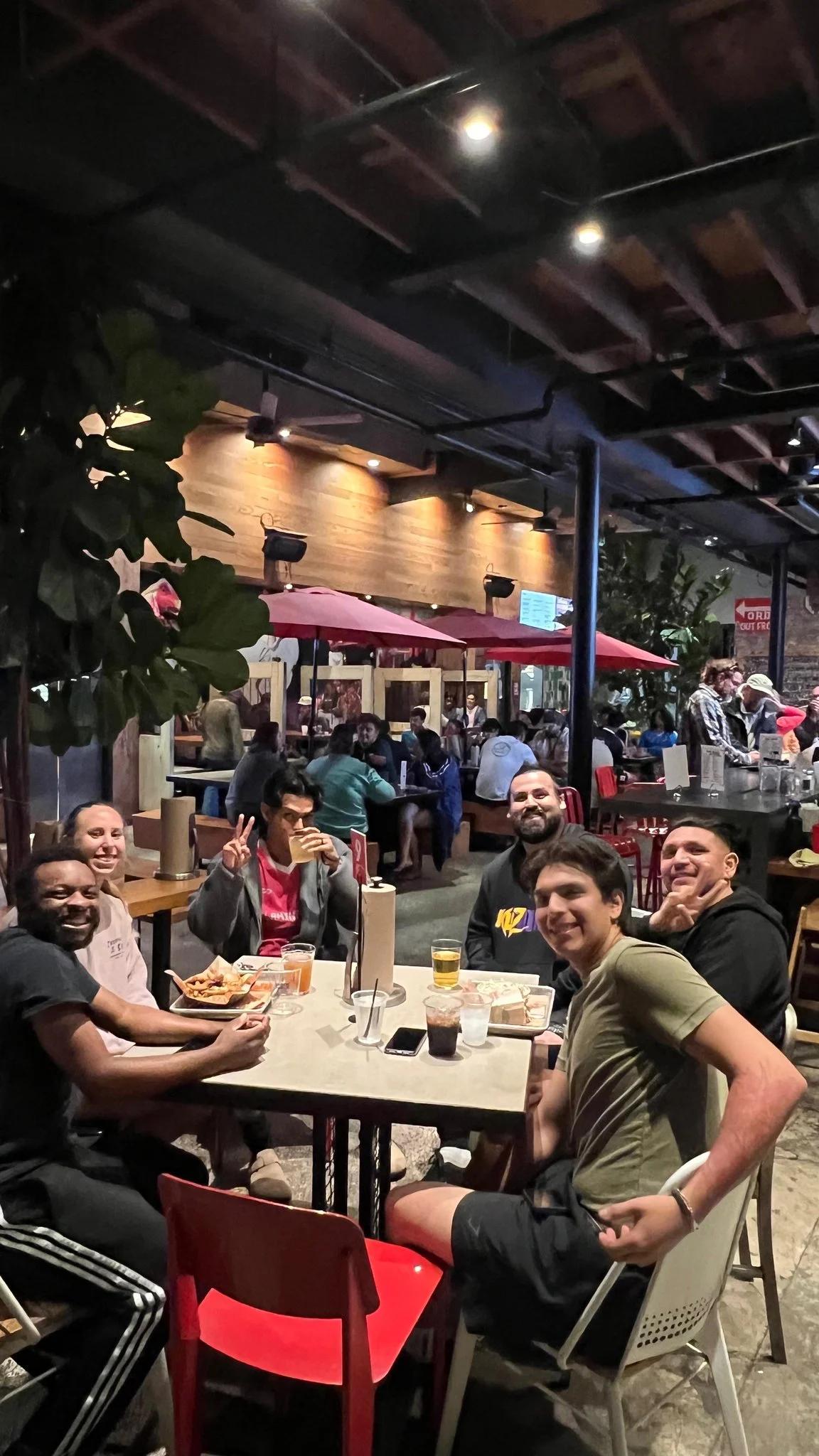 Revent Sports players on the patio after Wednesday night soccer